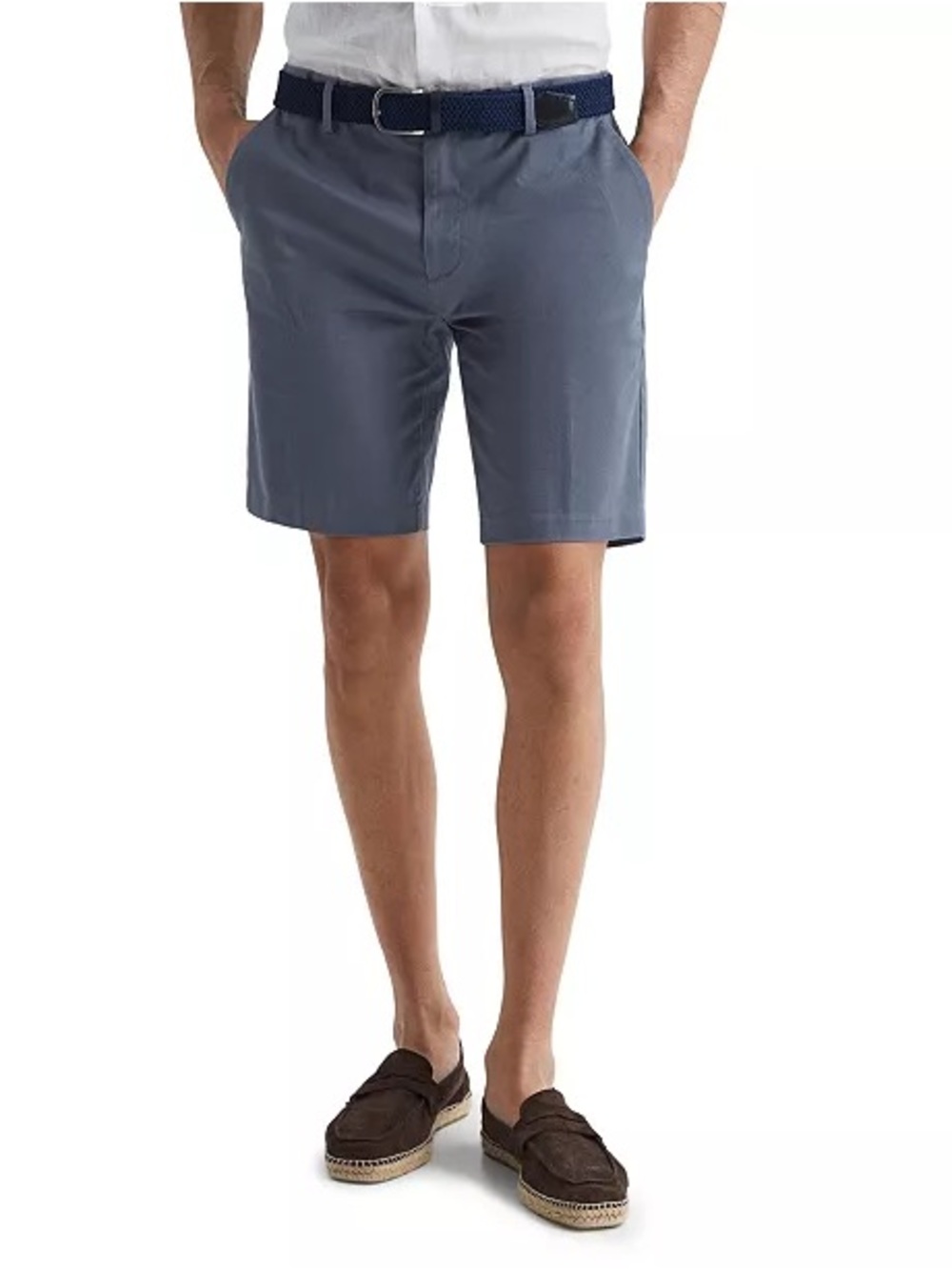 REISS Men’s Size 30x8 Wicket Modern Fit Cotton Blend Chino Shorts Air Force Blue